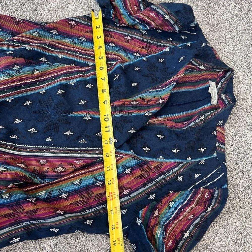 World Market Women’s 100% Cotton Navy Blue Multicolored Kimono Jacket Boho S/M